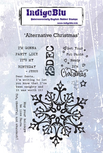 Alternative Christmas A6 Red Rubber Stamp